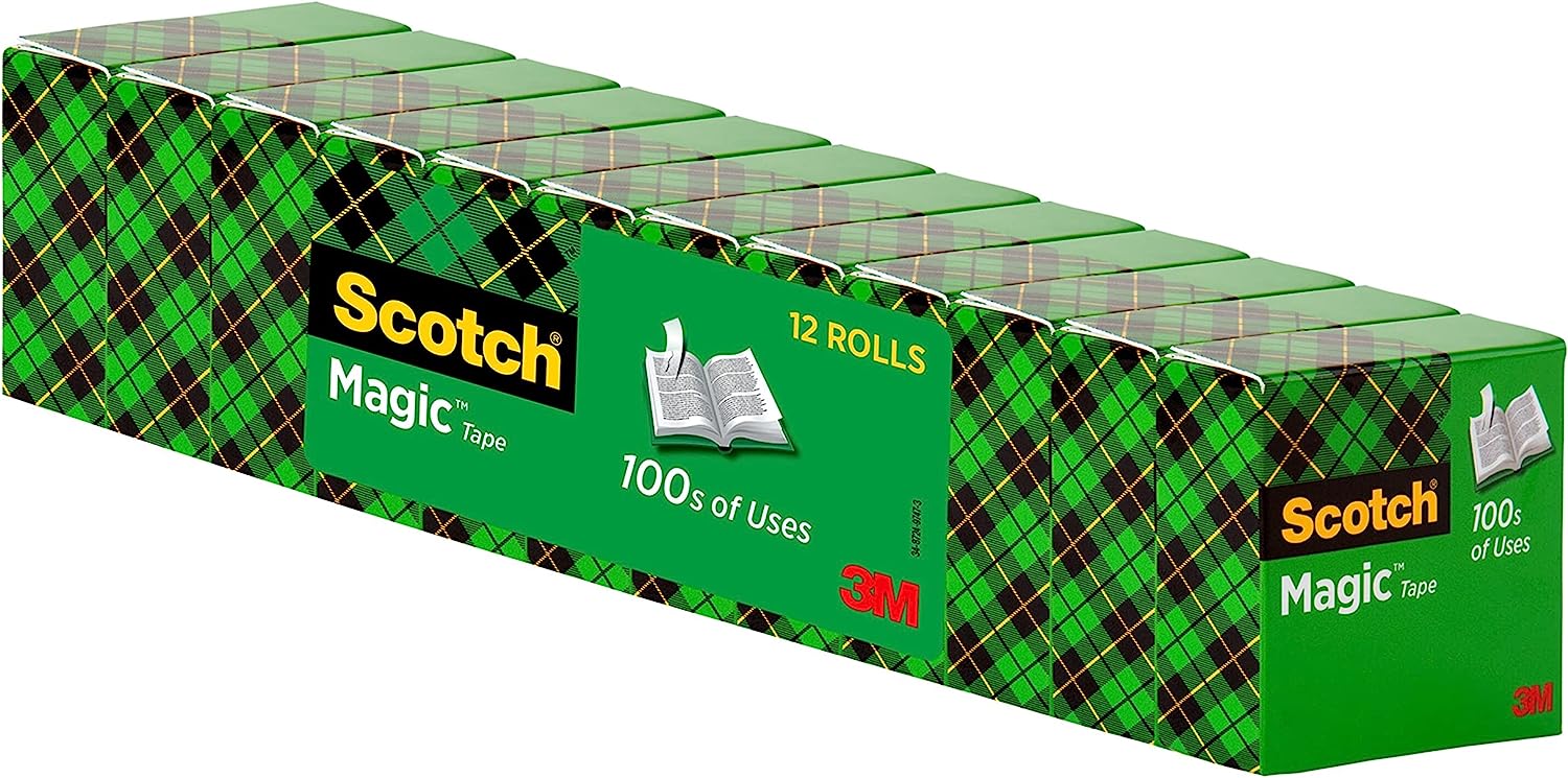Scotch Magic Tape, 12 Rolls, Numerous Applications, Invisible, Engineered for Repairing, 3/4 x 1000 Inches, Boxed (810K12) - Image 3